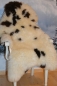 Preview: Baby Lammfell Pandabär Woll Weiß Braun Getupft