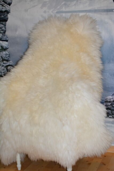 Öko Lammfell Naturfell Polarbär Überbreite 100cm Kurzhaar