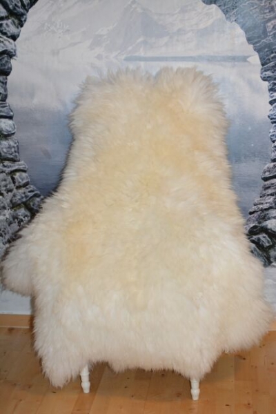 Öko Lammfell Naturfell Polarbär Überbreite 100cm Kurzhaar